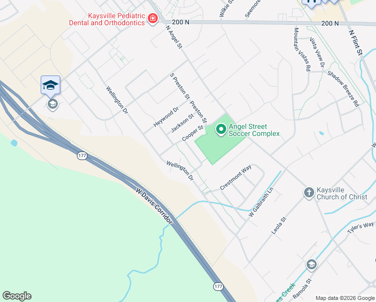 map of restaurants, bars, coffee shops, grocery stores, and more near 282 Beaumont Drive in Kaysville