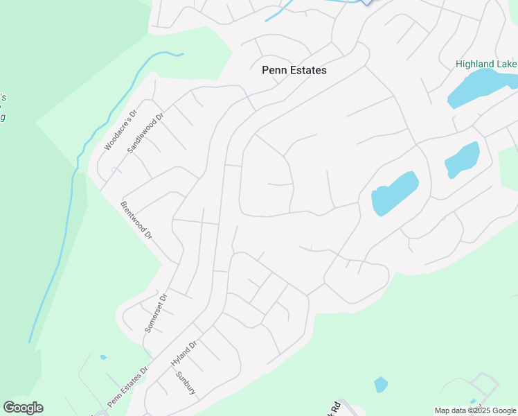 map of restaurants, bars, coffee shops, grocery stores, and more near 1275 Kensington Drive in East Stroudsburg