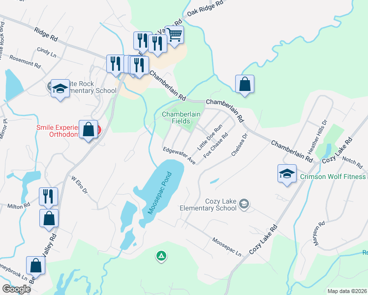 map of restaurants, bars, coffee shops, grocery stores, and more near 5 Mansfield Way in Jefferson