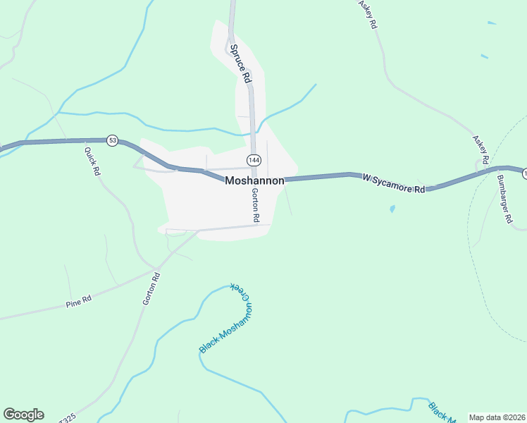 map of restaurants, bars, coffee shops, grocery stores, and more near Gorton Road in Moshannon