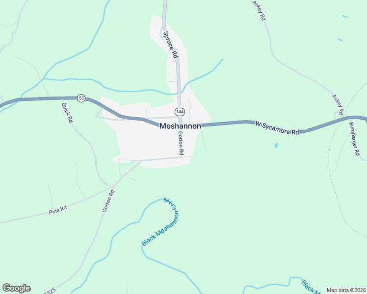 map of restaurants, bars, coffee shops, grocery stores, and more near Gorton Road in Moshannon