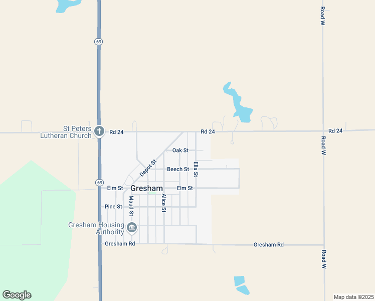 map of restaurants, bars, coffee shops, grocery stores, and more near Oak Street in Gresham