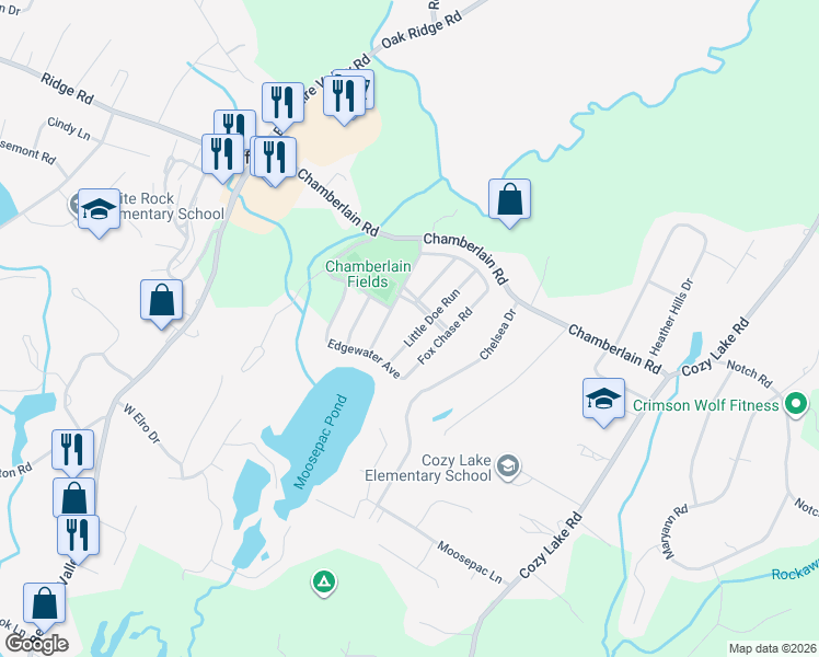 map of restaurants, bars, coffee shops, grocery stores, and more near 22 Little Doe Run in Jefferson