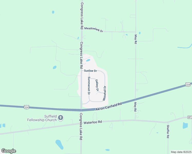 map of restaurants, bars, coffee shops, grocery stores, and more near 1540 Galaxy Drive in Mogadore