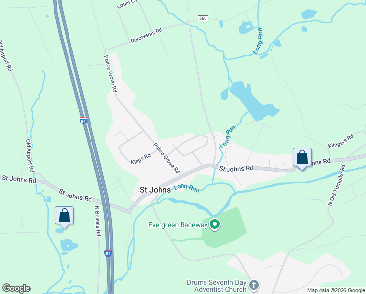 map of restaurants, bars, coffee shops, grocery stores, and more near 146 Woodring Road in Drums