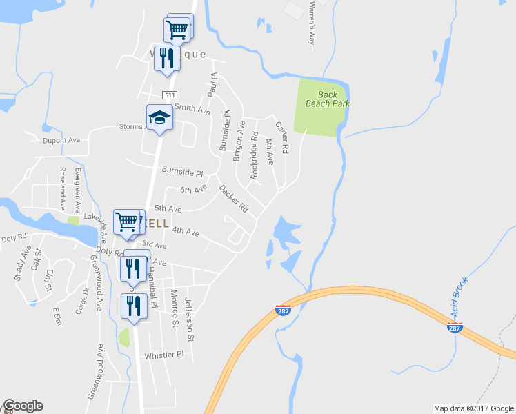 map of restaurants, bars, coffee shops, grocery stores, and more near 101 Bergen Ave in Wanaque