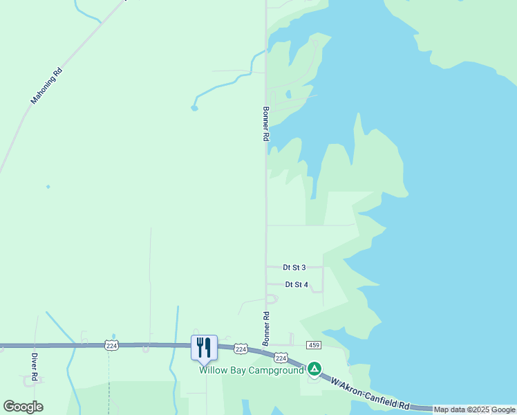 map of restaurants, bars, coffee shops, grocery stores, and more near 1557 Bonner Road in Deerfield