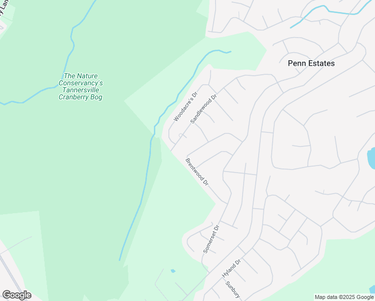 map of restaurants, bars, coffee shops, grocery stores, and more near 1265 Brentwood Drive in East Stroudsburg