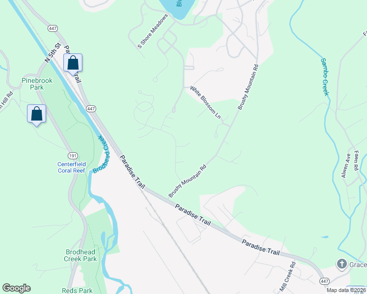 map of restaurants, bars, coffee shops, grocery stores, and more near 305 Cervina Court in East Stroudsburg