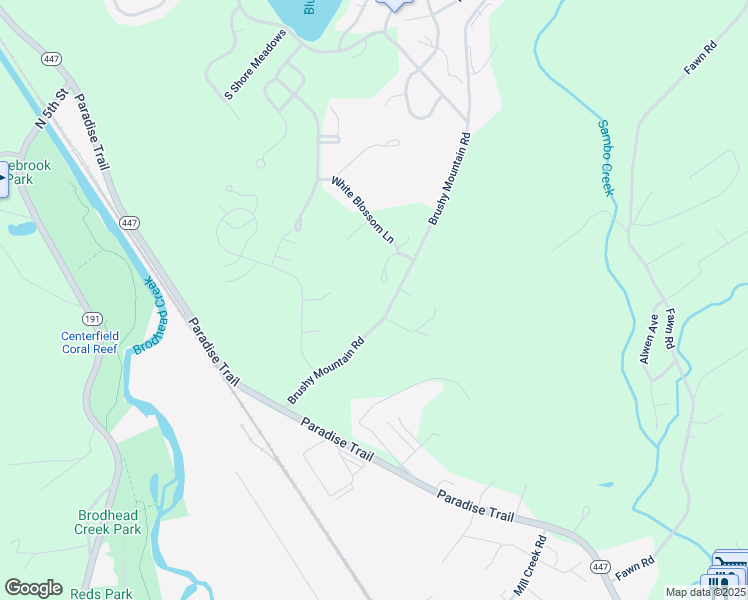 map of restaurants, bars, coffee shops, grocery stores, and more near 101 Brushy Mountain Road in East Stroudsburg