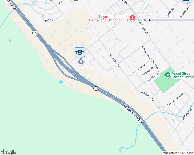 map of restaurants, bars, coffee shops, grocery stores, and more near 140 South 2300 West in Kaysville