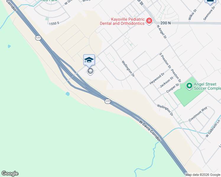 map of restaurants, bars, coffee shops, grocery stores, and more near 140 South 2300 West in Kaysville