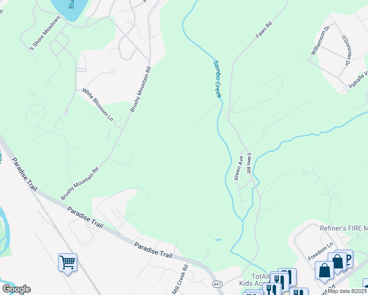 map of restaurants, bars, coffee shops, grocery stores, and more near 98 Brushy Mountain Road in East Stroudsburg