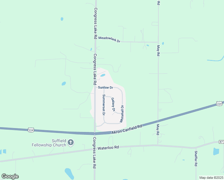 map of restaurants, bars, coffee shops, grocery stores, and more near 1540 Galaxy Drive in Mogadore