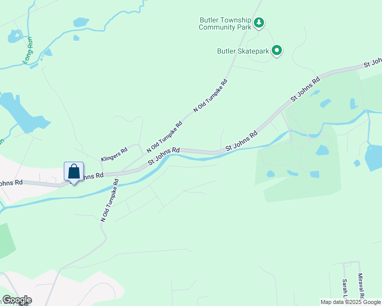 map of restaurants, bars, coffee shops, grocery stores, and more near 1043 Saint Johns Road in Drums