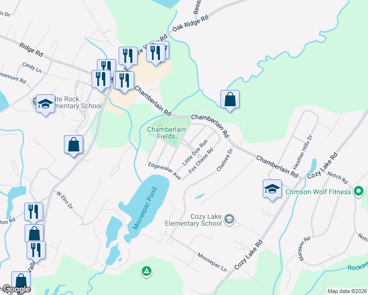 map of restaurants, bars, coffee shops, grocery stores, and more near 22 Little Doe Run in Jefferson