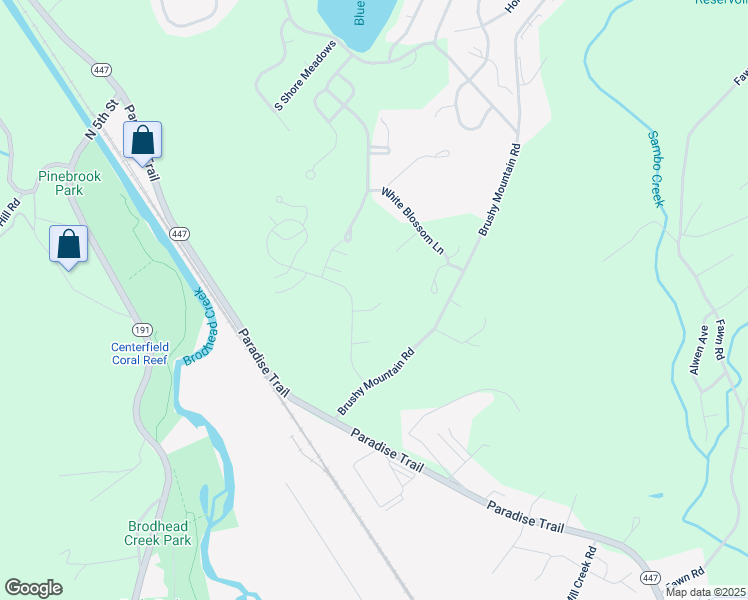 map of restaurants, bars, coffee shops, grocery stores, and more near 313 Cervina Court in East Stroudsburg