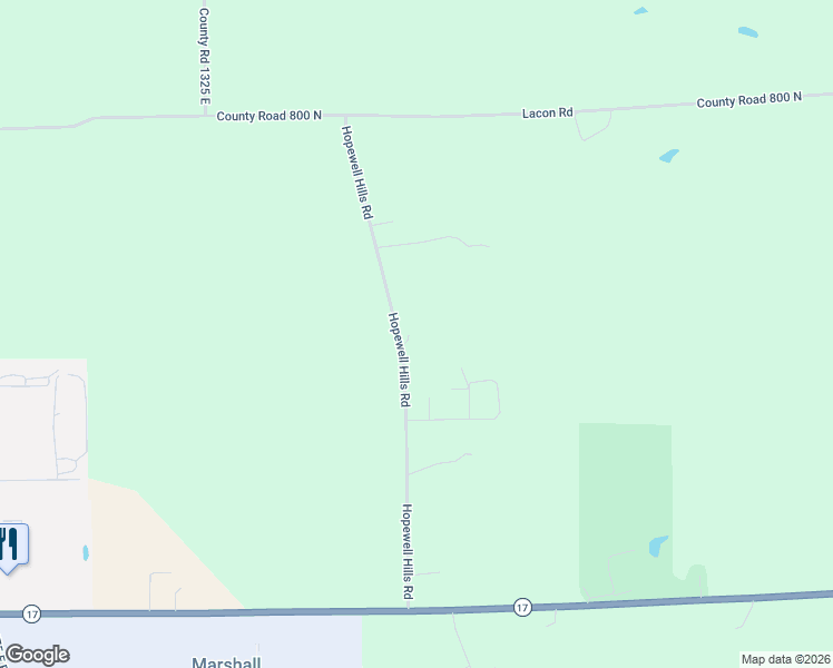 map of restaurants, bars, coffee shops, grocery stores, and more near 740-748 Hopewell Hills Road in Lacon