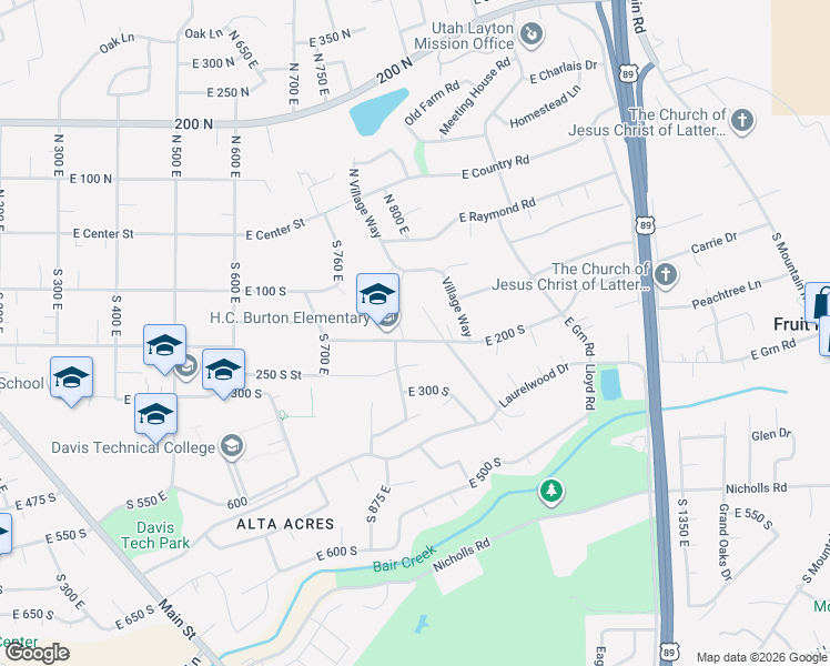 map of restaurants, bars, coffee shops, grocery stores, and more near 947 East Green Road in Fruit Heights