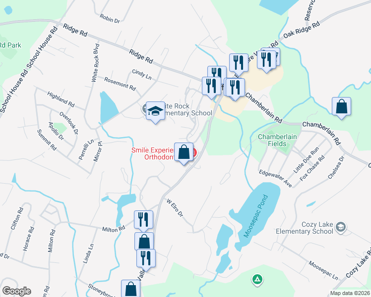map of restaurants, bars, coffee shops, grocery stores, and more near 6 Red Oak Terrace in Jefferson