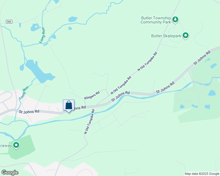 map of restaurants, bars, coffee shops, grocery stores, and more near 105 Klingers Road in Drums