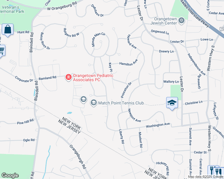 map of restaurants, bars, coffee shops, grocery stores, and more near 6 Key Place in Tappan