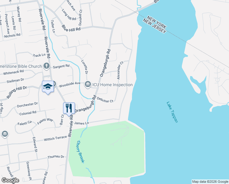 map of restaurants, bars, coffee shops, grocery stores, and more near 673 Alexander Court in River Vale