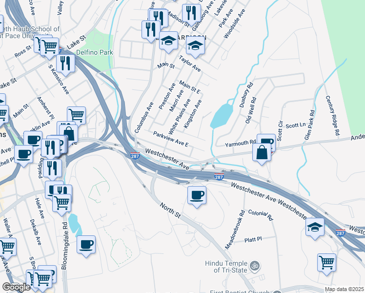 map of restaurants, bars, coffee shops, grocery stores, and more near 71 Parkview Avenue East in Harrison