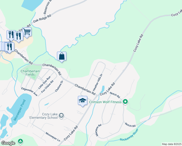 map of restaurants, bars, coffee shops, grocery stores, and more near 43 Heather Hills Drive in Jefferson