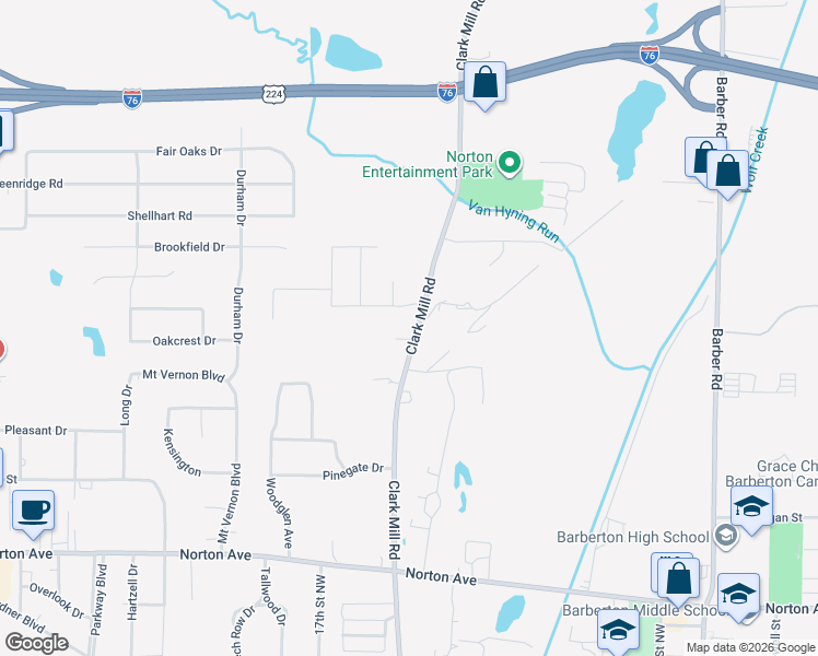 map of restaurants, bars, coffee shops, grocery stores, and more near 3522 Clarkmill Road in Norton