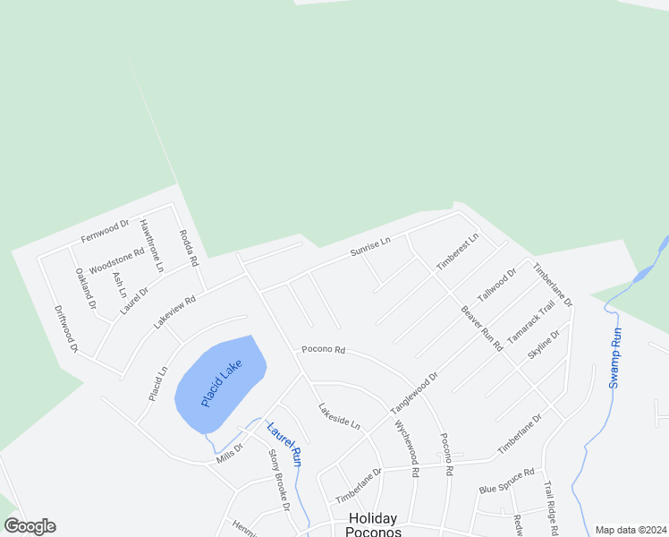 map of restaurants, bars, coffee shops, grocery stores, and more near 44 Sunrise Lane in Albrightsville
