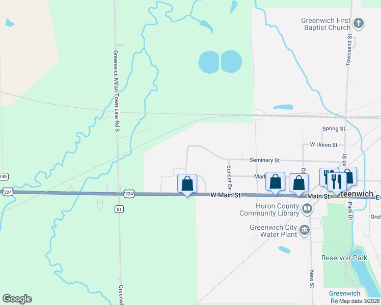 map of restaurants, bars, coffee shops, grocery stores, and more near 12 Countryside Drive North in Greenwich