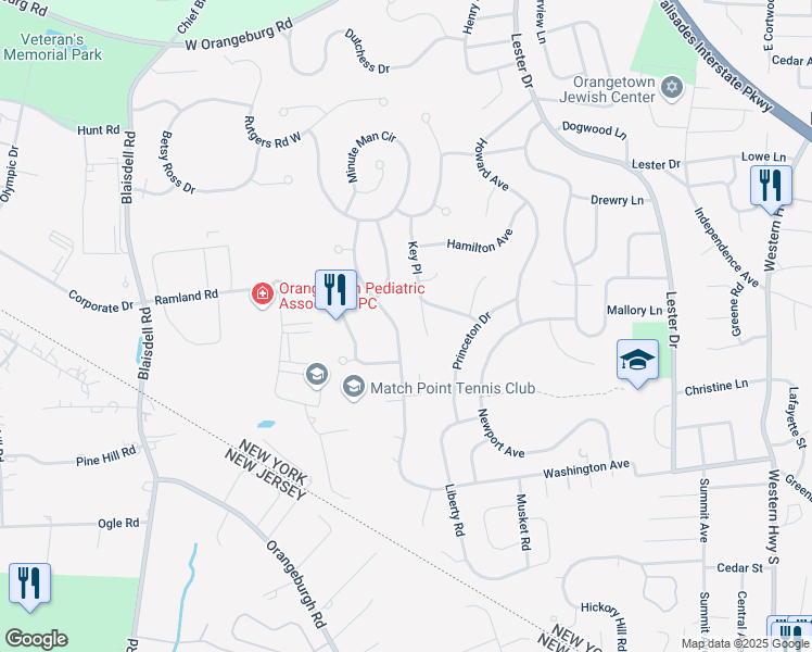 map of restaurants, bars, coffee shops, grocery stores, and more near 6 Key Place in Tappan