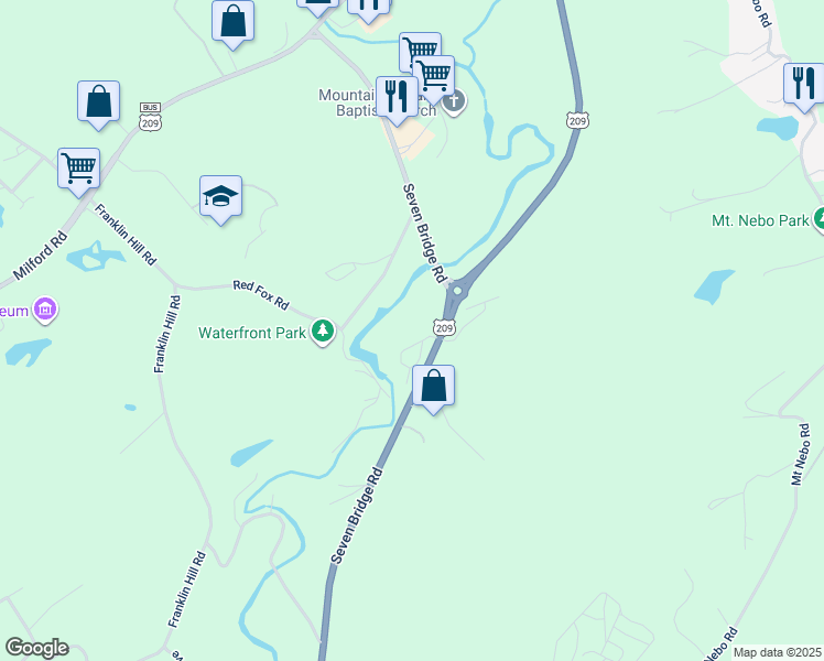 map of restaurants, bars, coffee shops, grocery stores, and more near 135 Sparrow Lane in East Stroudsburg