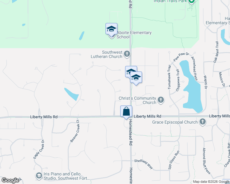 map of restaurants, bars, coffee shops, grocery stores, and more near 5499 Hopkinton Dr in Fort Wayne
