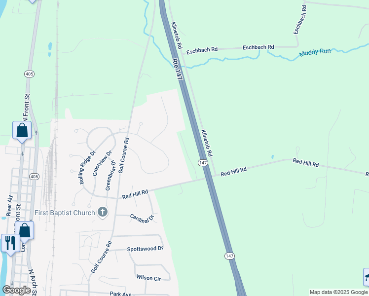map of restaurants, bars, coffee shops, grocery stores, and more near 101 Hauck Lane in Milton