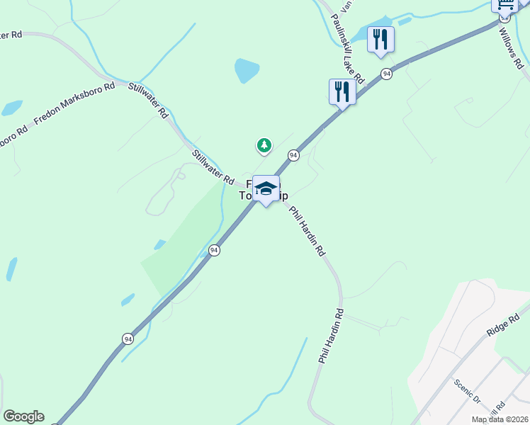 map of restaurants, bars, coffee shops, grocery stores, and more near in Fredon Township