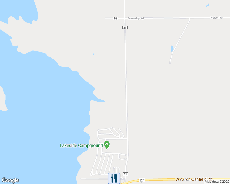 map of restaurants, bars, coffee shops, grocery stores, and more near 5840 Bedell Road in Berlin Center