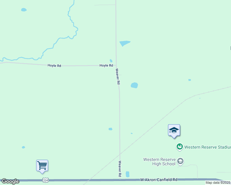 map of restaurants, bars, coffee shops, grocery stores, and more near 5860 Weaver Road in Berlin Center