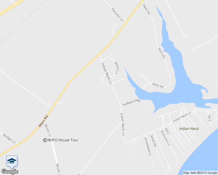 map of restaurants, bars, coffee shops, grocery stores, and more near 1300 Indian Neck Lane in Peconic