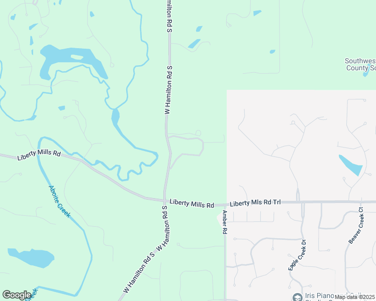 map of restaurants, bars, coffee shops, grocery stores, and more near 5429 West Hamilton Road South in Fort Wayne
