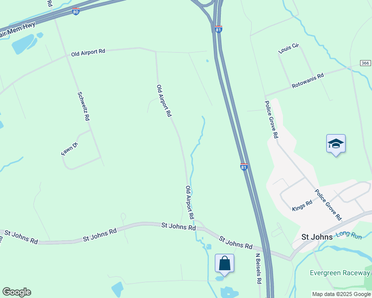 map of restaurants, bars, coffee shops, grocery stores, and more near 83 Old Airport Road in Drums