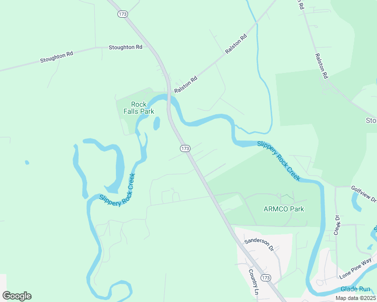 map of restaurants, bars, coffee shops, grocery stores, and more near 107 Grossman Lane in Slippery Rock