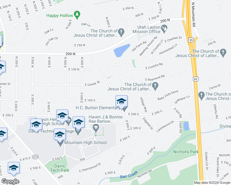 map of restaurants, bars, coffee shops, grocery stores, and more near 65 South 760 East in Kaysville