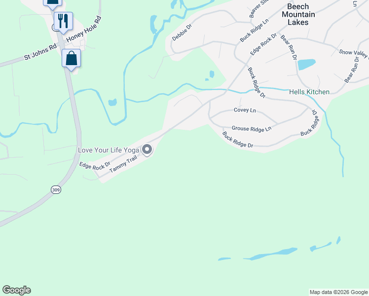 map of restaurants, bars, coffee shops, grocery stores, and more near 59 Edge Rock Drive in Drums