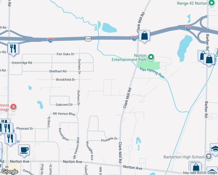 map of restaurants, bars, coffee shops, grocery stores, and more near in Norton