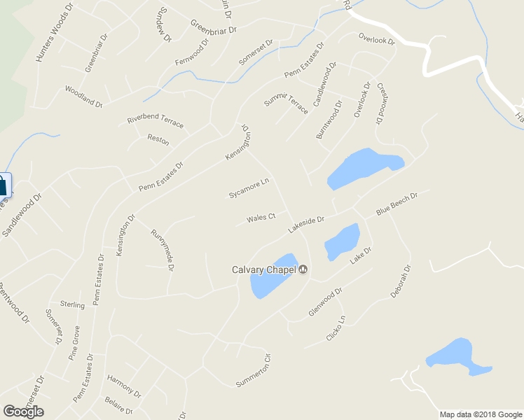 map of restaurants, bars, coffee shops, grocery stores, and more near 61 Windsor Court in East Stroudsburg