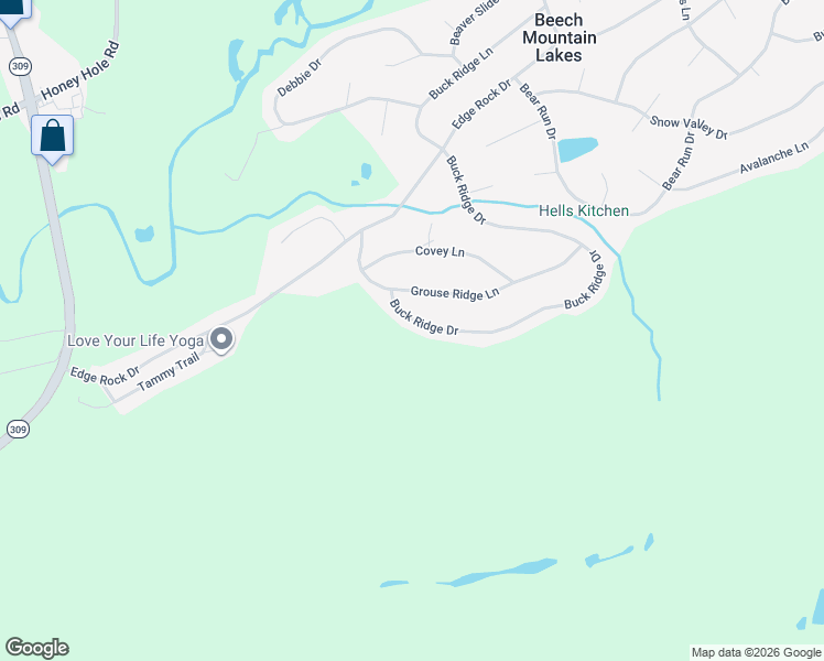 map of restaurants, bars, coffee shops, grocery stores, and more near 131 Buck Ridge Dr in Luzerne