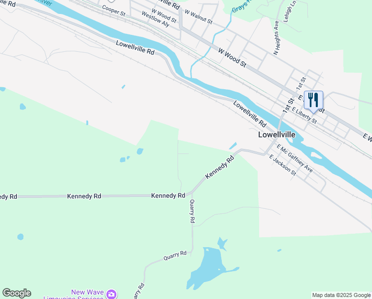 map of restaurants, bars, coffee shops, grocery stores, and more near 5689 Annie Street in Lowellville