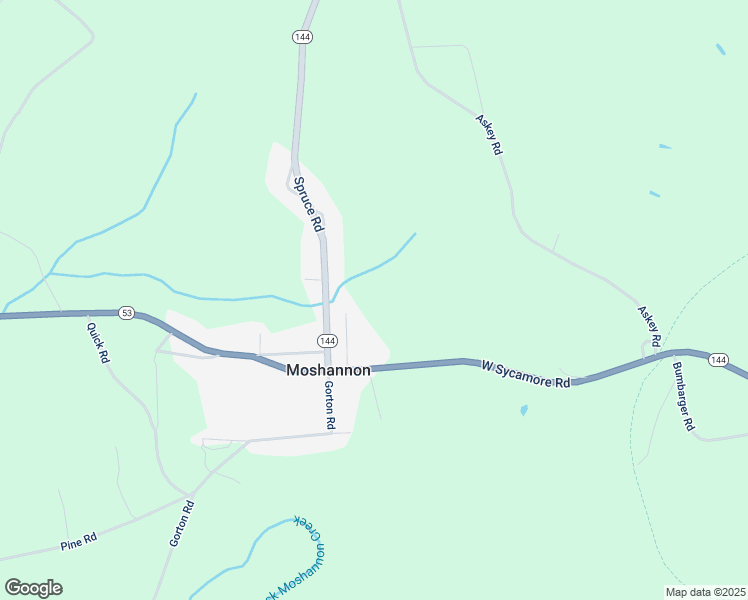 map of restaurants, bars, coffee shops, grocery stores, and more near 110 Oak Street in Moshannon